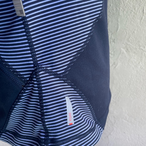 Zella Heathered Turquoise Blue Striped Zip Up Workout Jacket XL - Picture 6 of 12